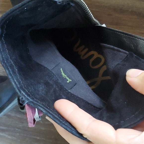 Sam Edelman Ankle Louie Fringe Suede Booties Heeled shoes sz 8 - Picture 9 of 10